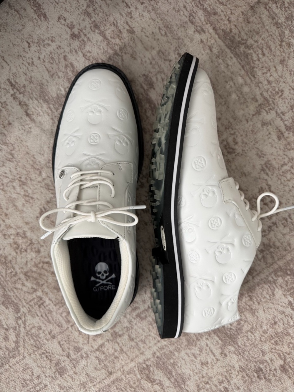 G/FORE White Men’s Embossed Skull Golf Oxfords